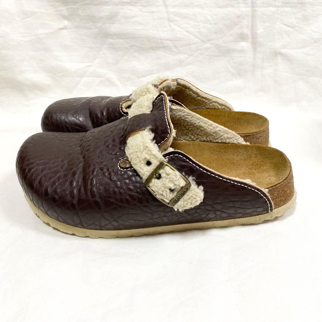 極美品✨希少 ビルケンシュトック ボストン レザー ボア サンダル 25cm