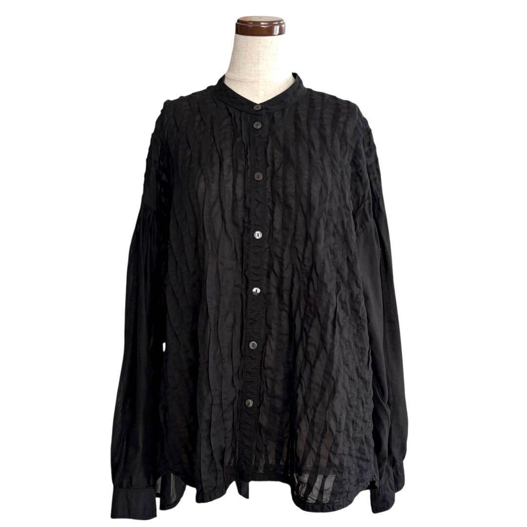 【極美品】YACCOMARICARD ヤッコマリカルド ピンタック ブラウス 黒