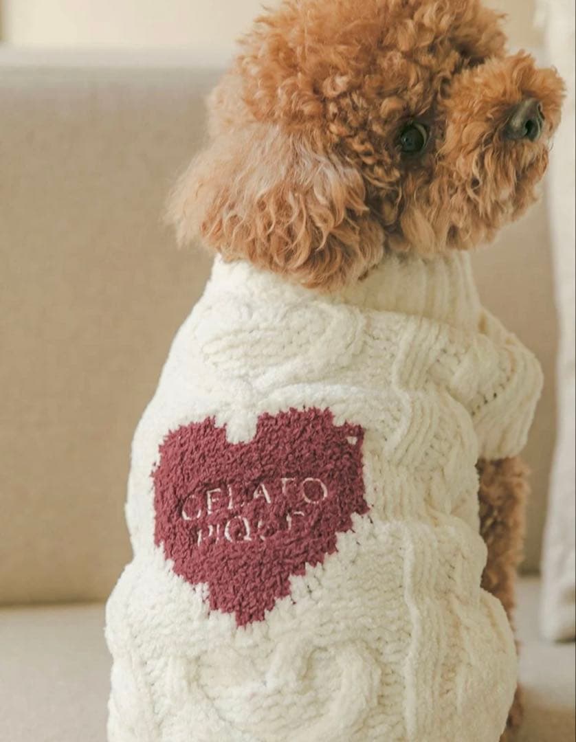 ジェラートピケ 【Valentine】ハートアランハイネックプルオーバー