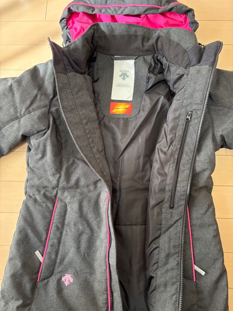DESCENTE スキーウェア グレー/ピンク