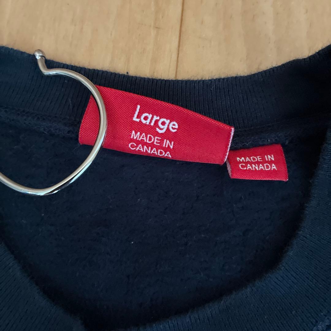 Supreme Sロゴ crewneckネイビー