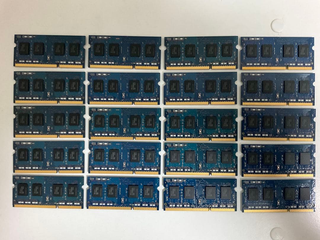 ノートパソコン用メモリ 4GB PC3L-12800S 20枚セット