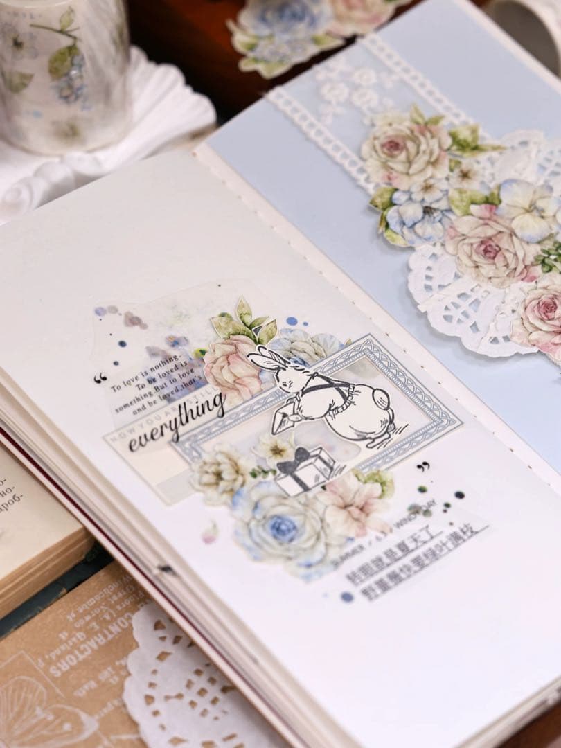 小白家文創《甜梦蓝》海外マスキングテープ　マステ 【2523】