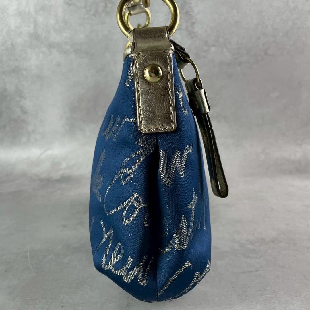 ✨美品✨コーチ　ポピー　ショルダーバッグ　2way ハート　スクリプトロゴ　紺色