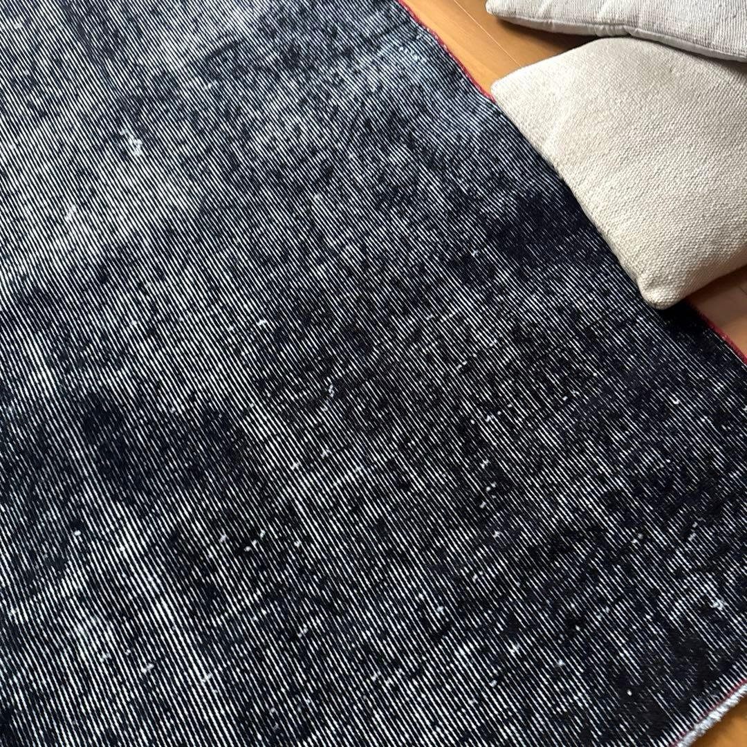 116.5×213.5オーバーダイ　ワンカラー赤ステッチ　トルコヴィンテージラグ