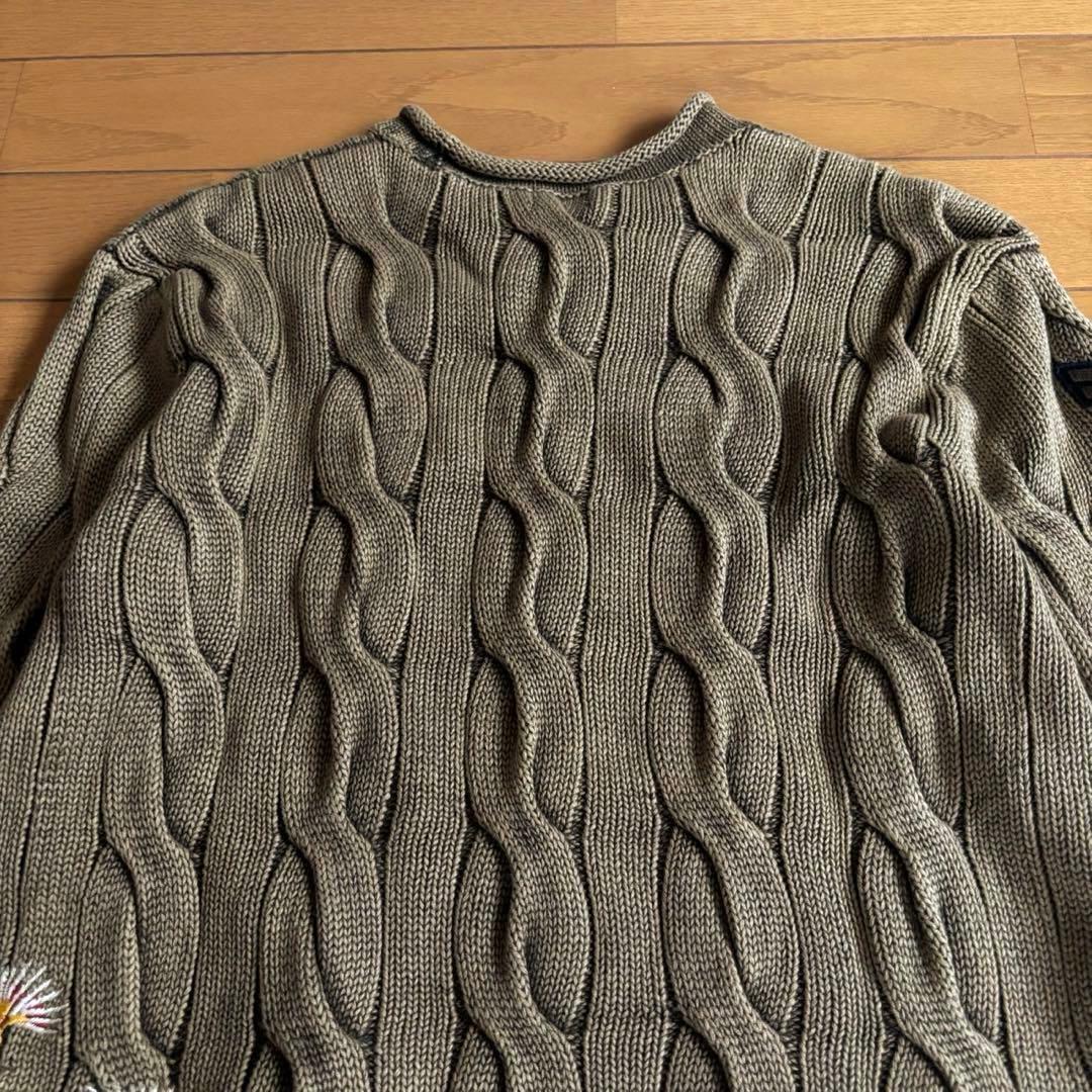 POLO RALPH LAUREN コットンケーブルニット 刺繍 エンブレム