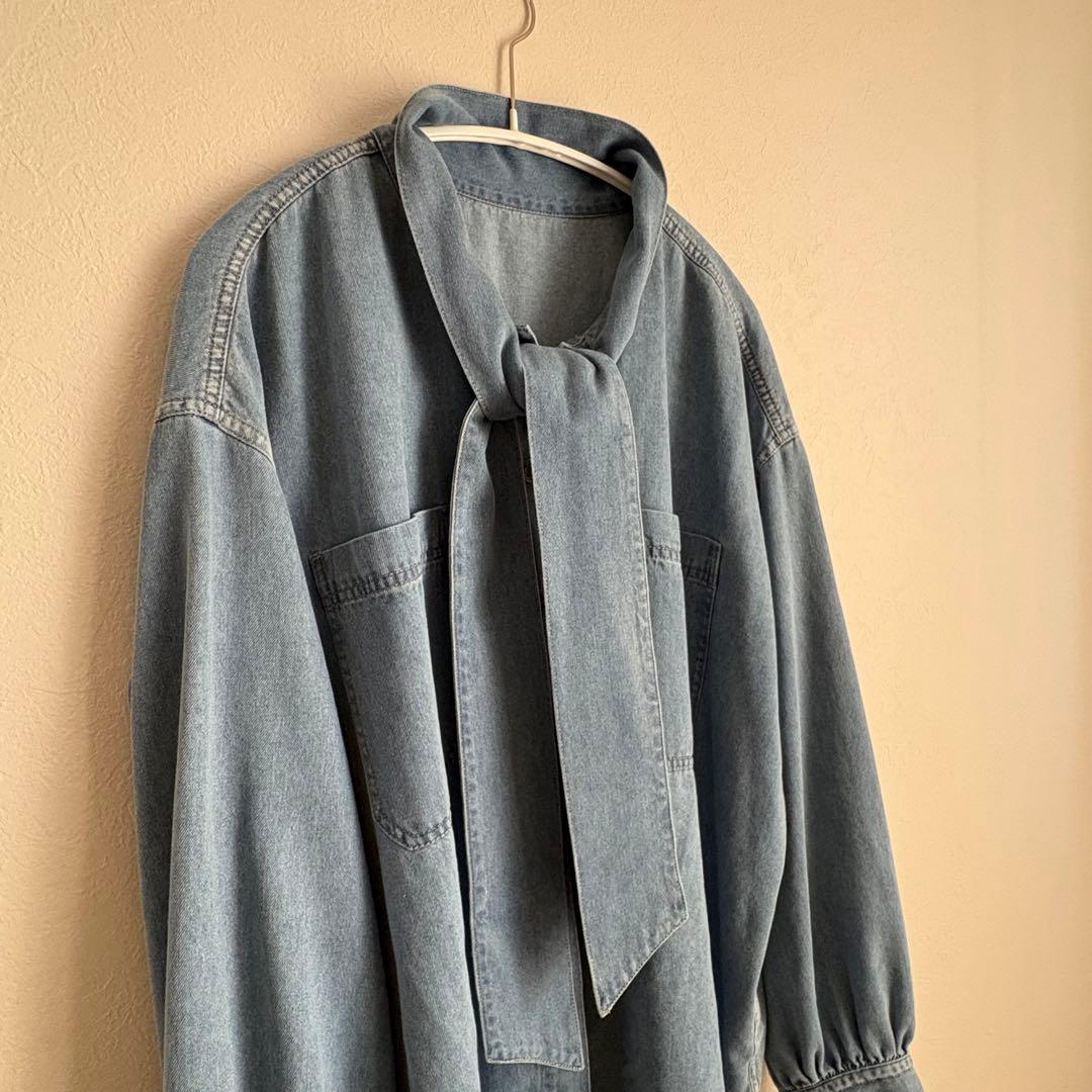 リヴドロワ　デニムボウタイシャツ