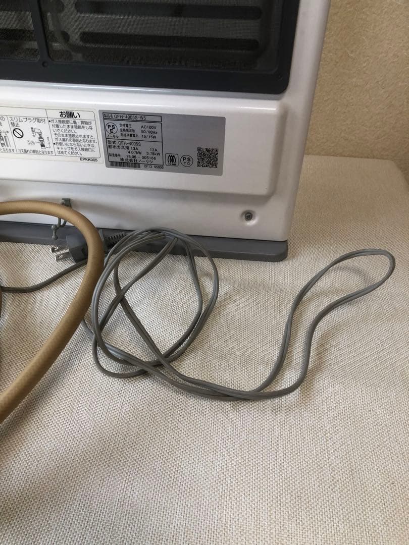 NORITZ 都市 ガスファンヒーター GFH-4005 2018年 コード付