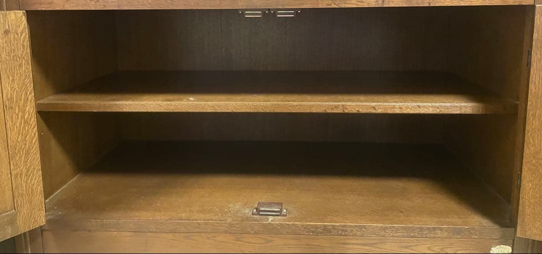 【送料込み】クラシック木製ガラス扉収納棚 アンティーク