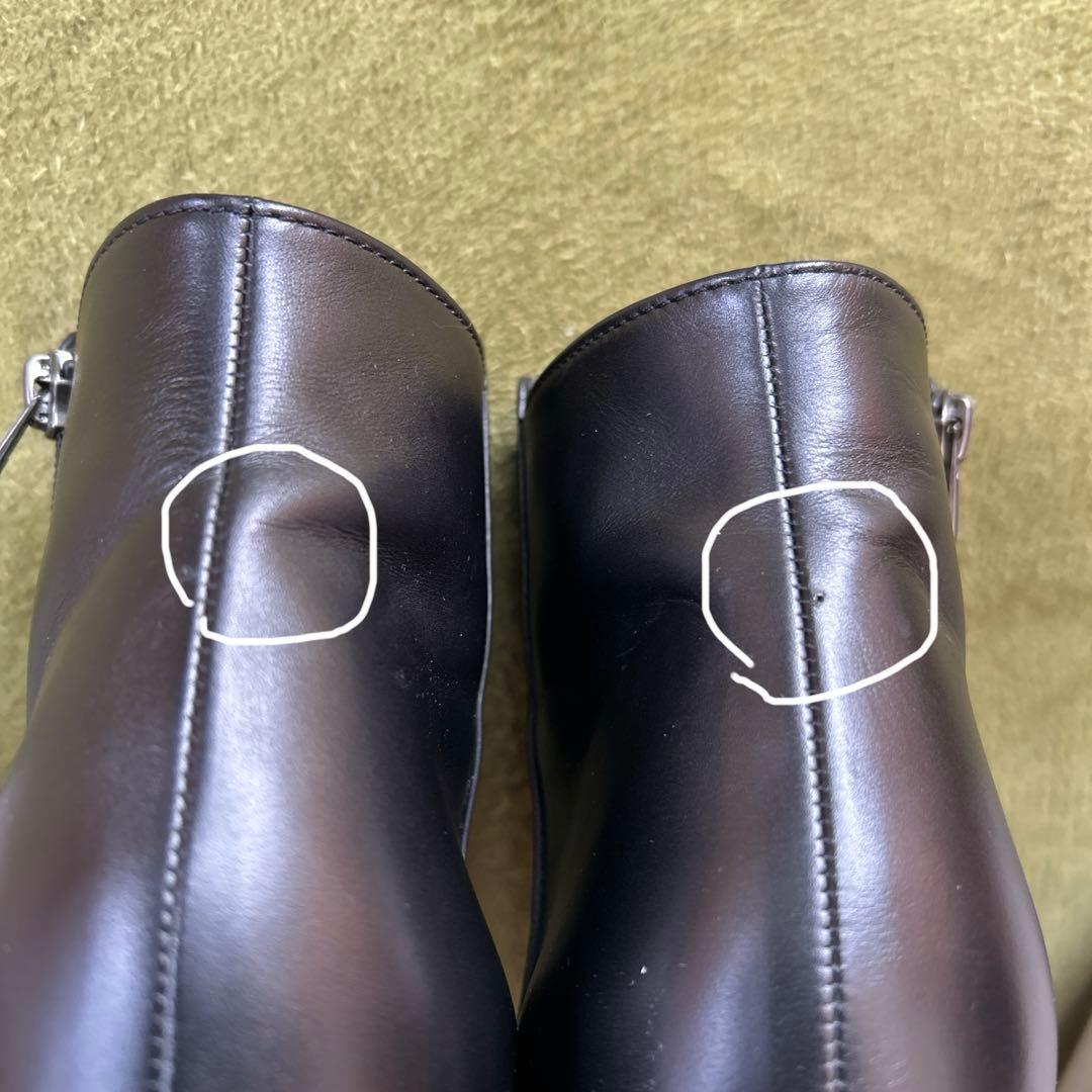 ファクトリエ　レザーショートブーツ 黒