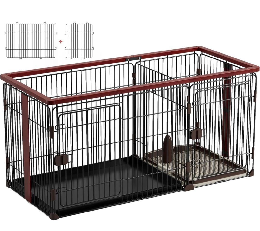 犬用ケージ ペットサークル トイレトレーニング出来る 犬トイレ&ペットマット付き