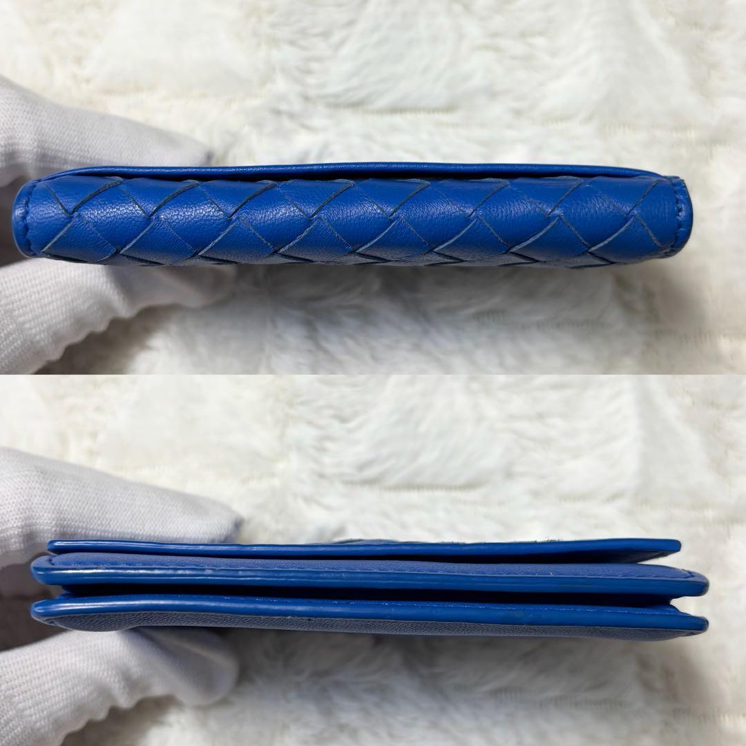 【レア✨】BOTTEGA VENETA イントレチャート 名刺入れ ブルー 青