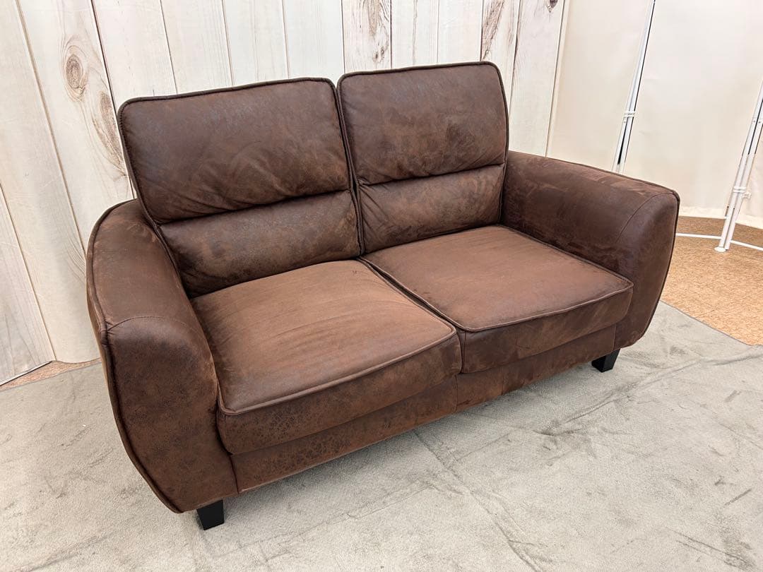 2人掛けソファ（ブラウン）