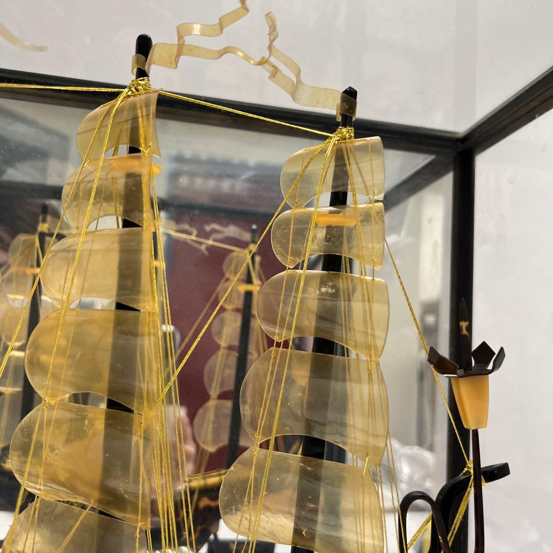 本鼈甲　オランダ船　ケース付　東Y7-1212①タトオ