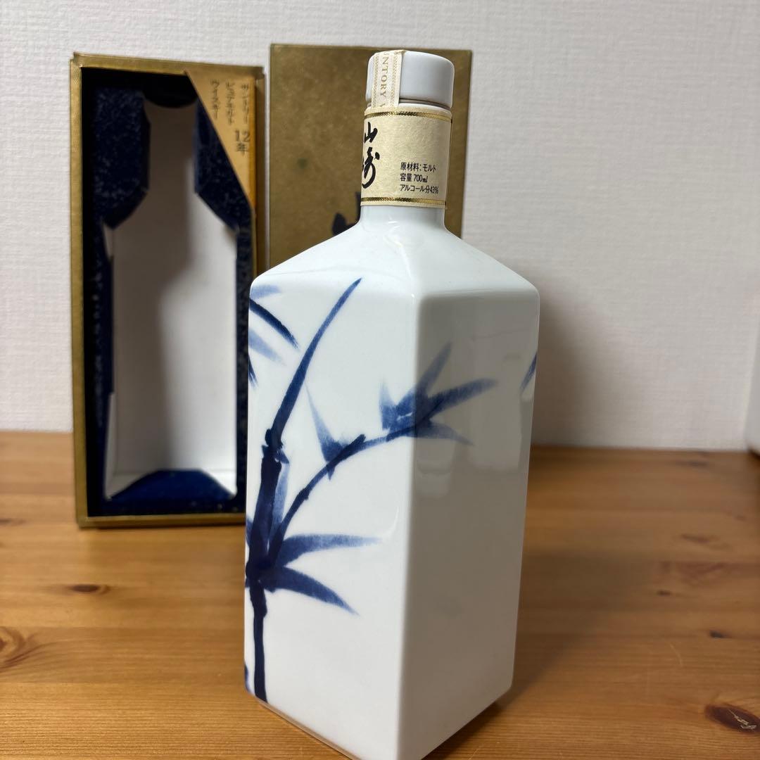 サントリーピュアモルトウイスキー　山崎12年　竹林ボトル　有田焼　箱付　未開封