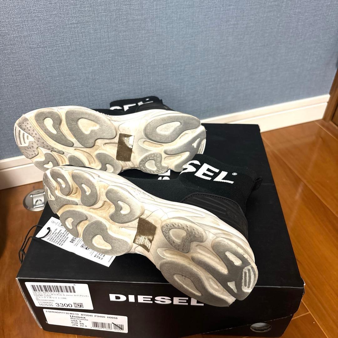 DIESEL Kids&Juniorロゴプリントハイカットソックススニーカー