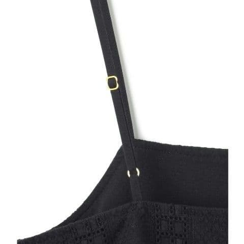 新品 23区【洗える】コットンエンブロイダリー キャミソール 44 ブラック系