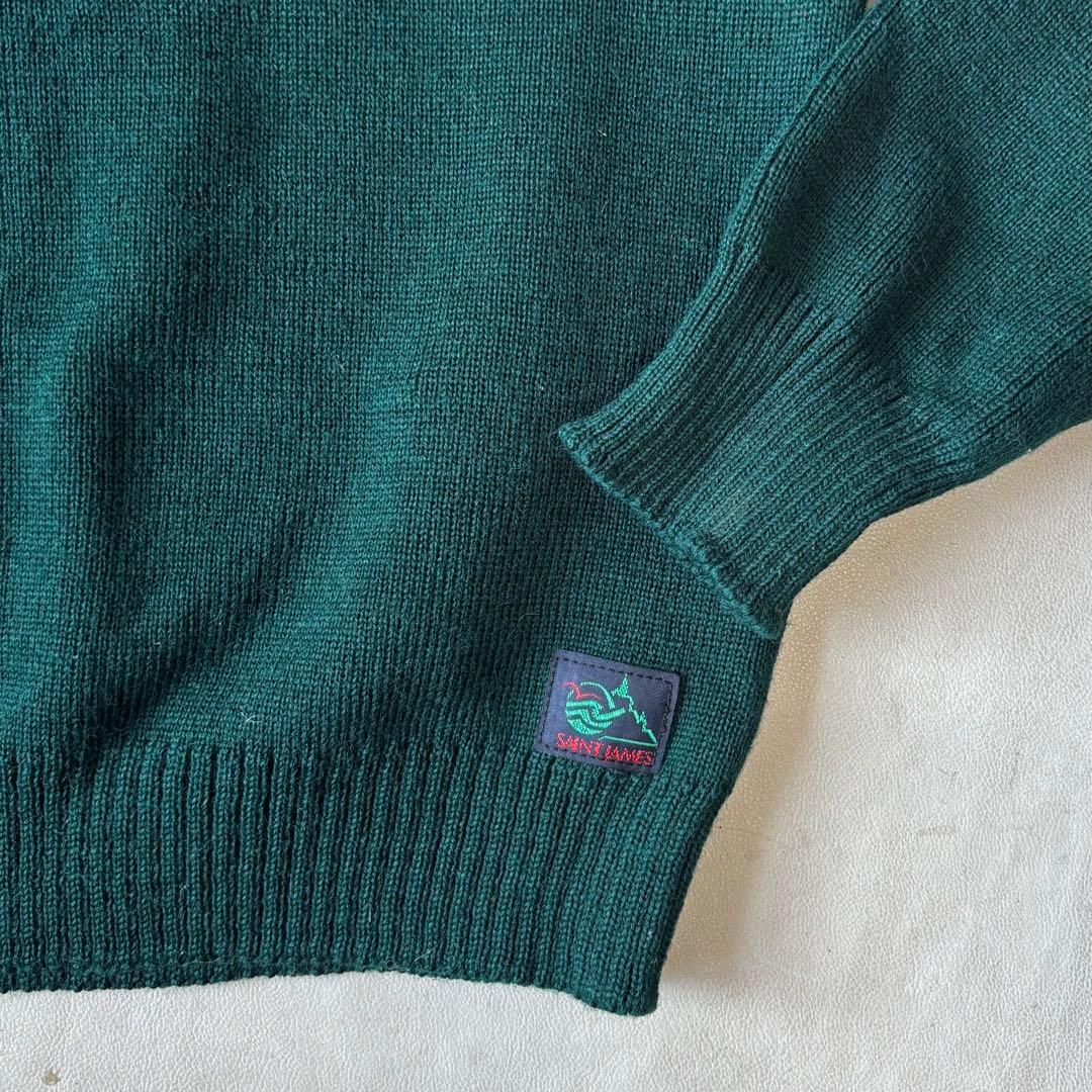 デッドストック 80s～90s SAINT JAMES 肩ボタン ウール ニット