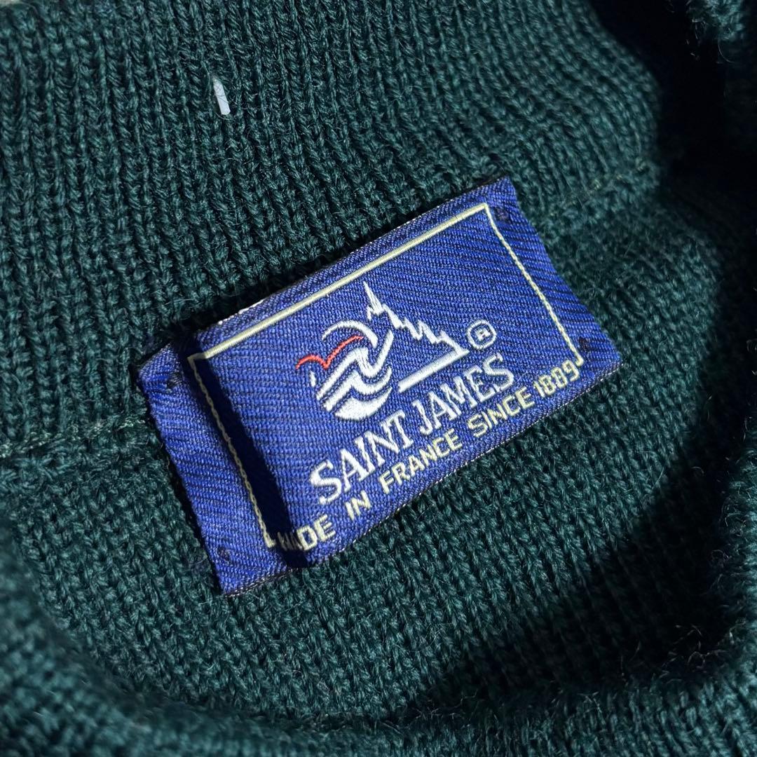 デッドストック 80s～90s SAINT JAMES 肩ボタン ウール ニット