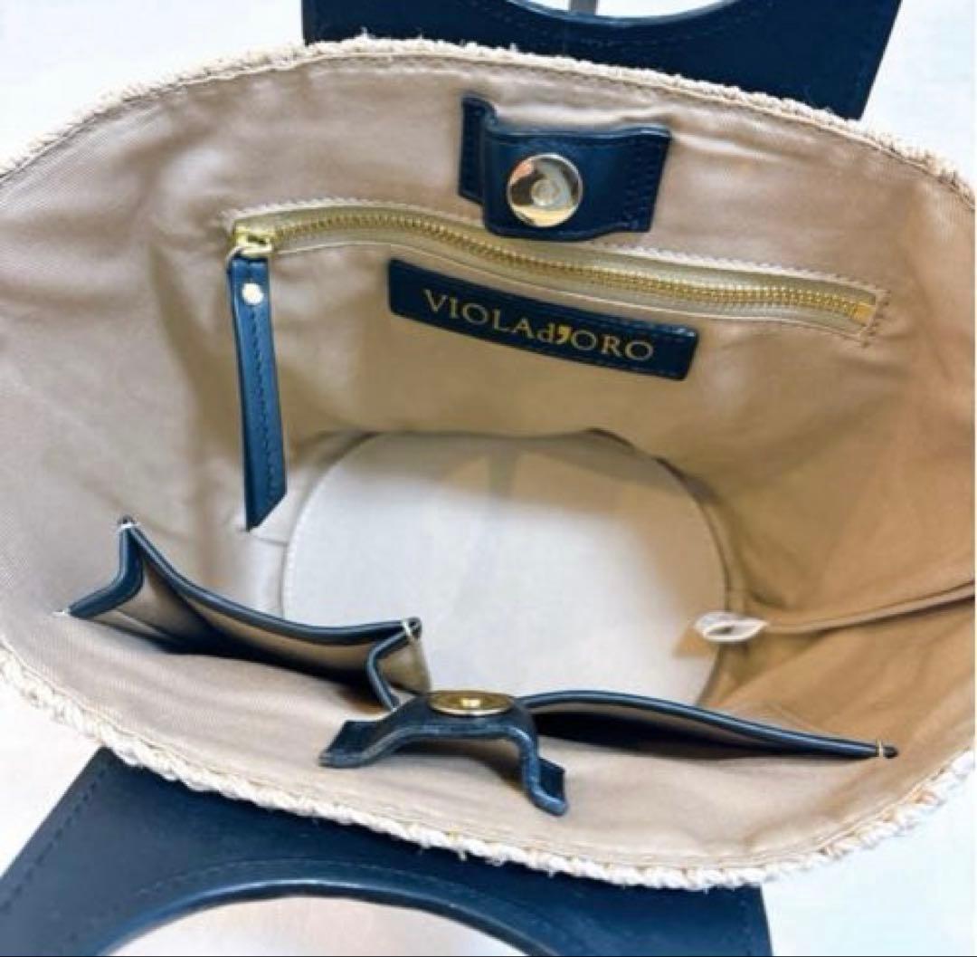【極美品✨】VIOLAd'ORO ヴィオラドーロ　ハンドバッグ　カゴバック