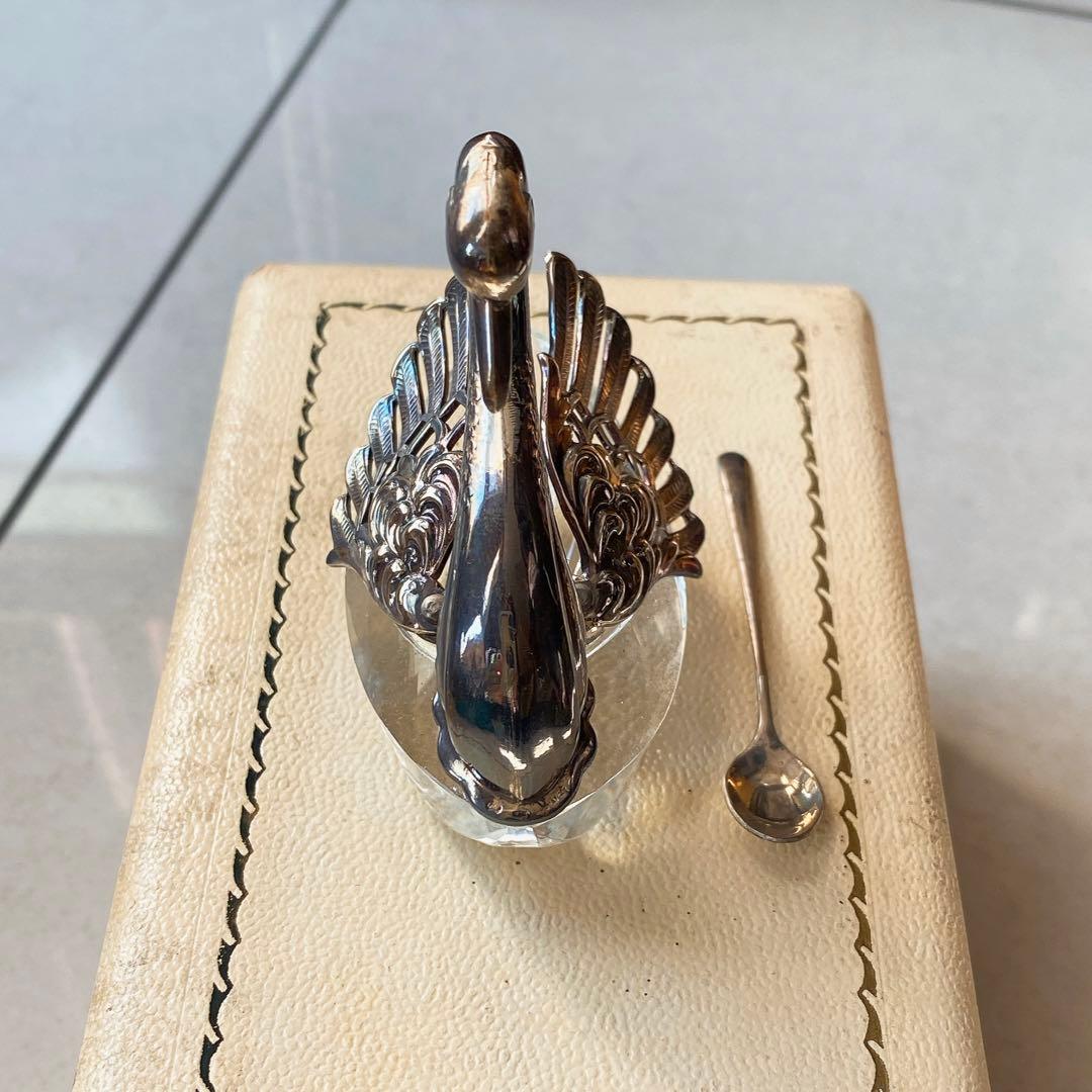 Silver 銀製　白鳥　ヴィンテージ　調味料入れ　小物入れ