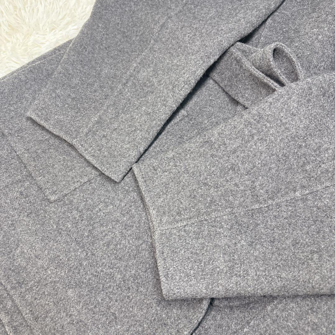 uncrave リバー フーデッド ショート コート グレー M ウール