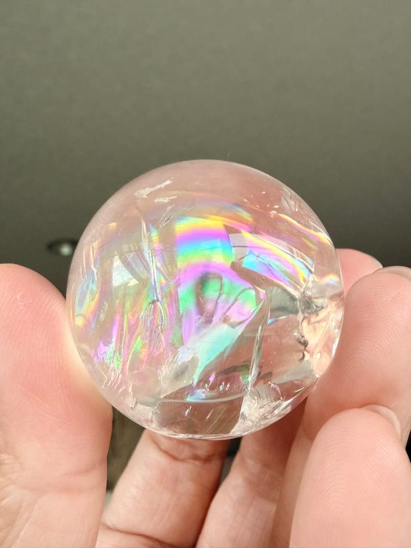 ★招財開運★ 希少美 縁起物＊【虹満載☆転運全体運up 】アイリスクォーツ丸玉
