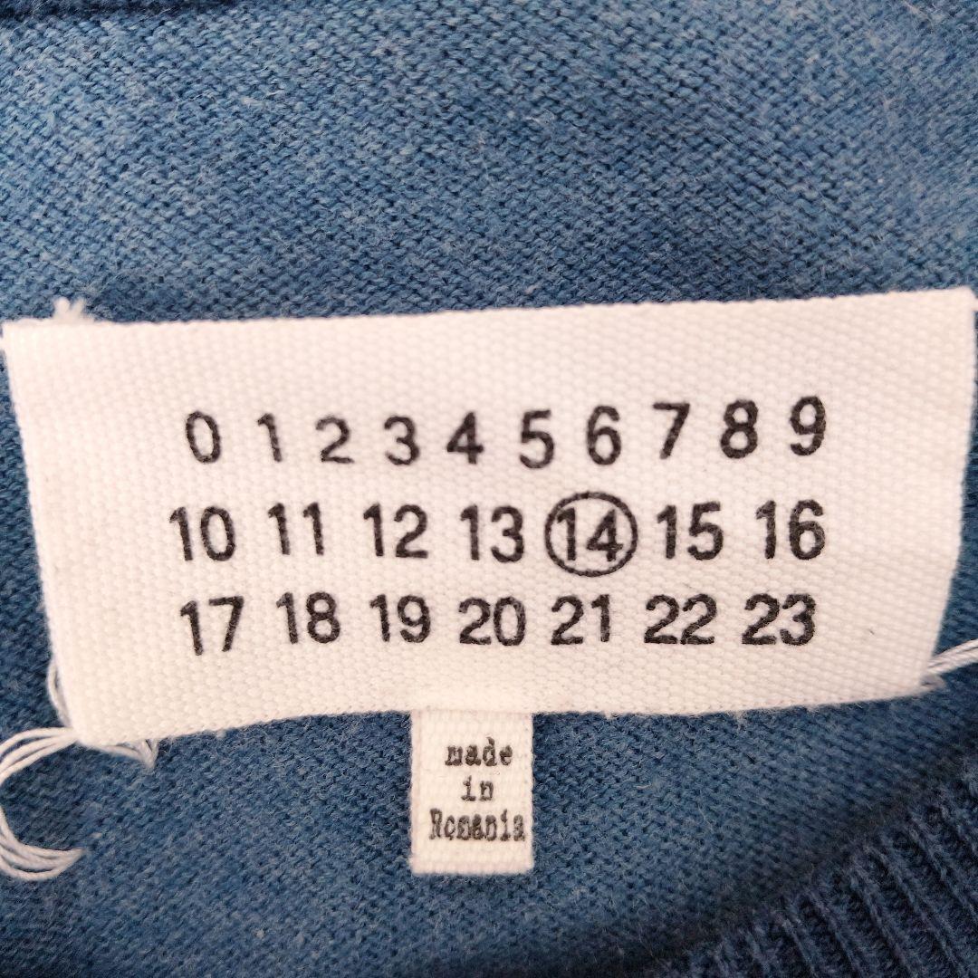 け*ん様 メゾンマルジェラ 14 ニット L 青 コットン 16SS 切替え 4