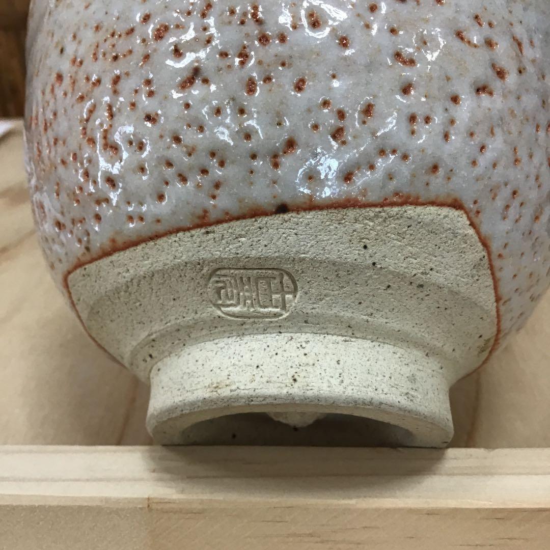 茶道具 茶碗 志野茶碗 御題  木 志野 拝土窯  水野古麦 造 共箱　N12C