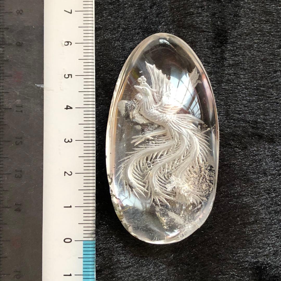 鳳凰　水晶　彫り