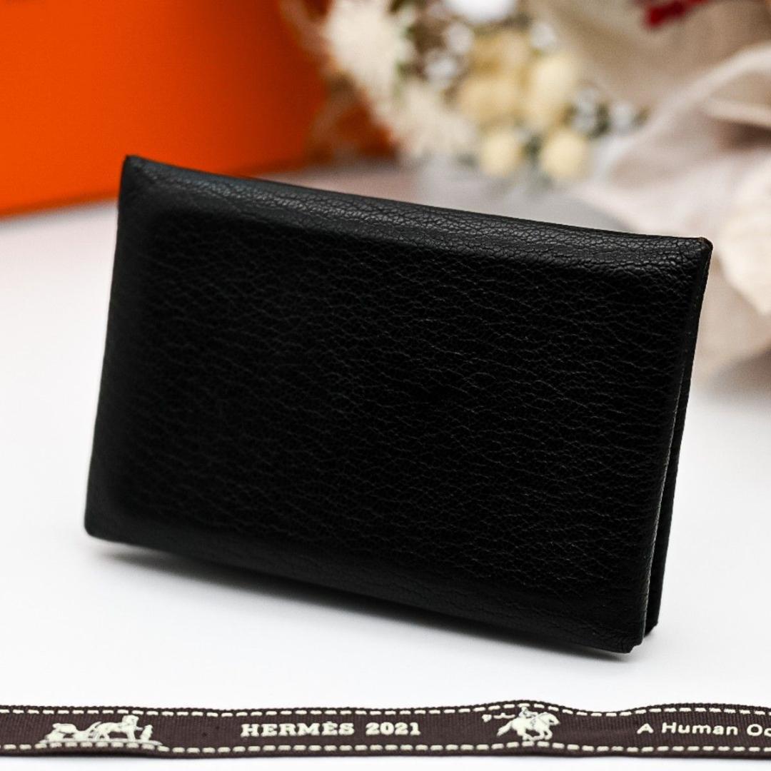 エルメス カードケース カルヴィ ヴェルソ ヴォーエプソン ブラック 名刺入れ