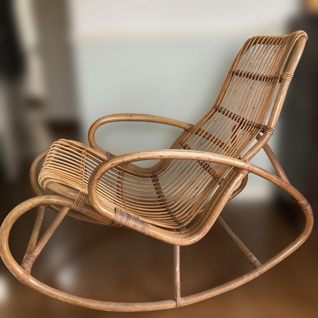ヴィンテージ ラタン ロッキングチェア
