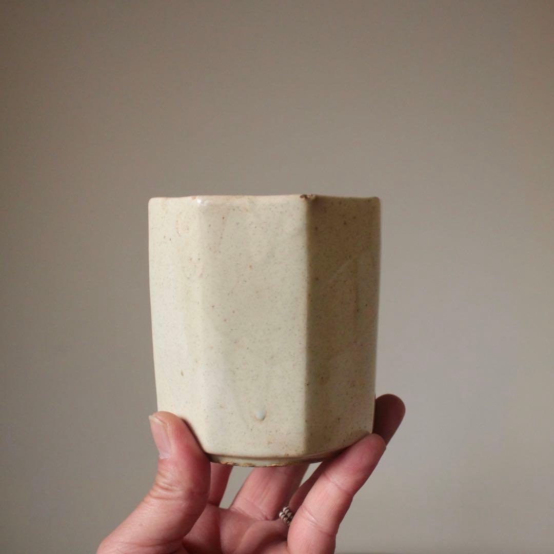 李朝 面取 八角 筆筒 筒茶碗 古美術 朝鮮美術 古道具 アンティーク