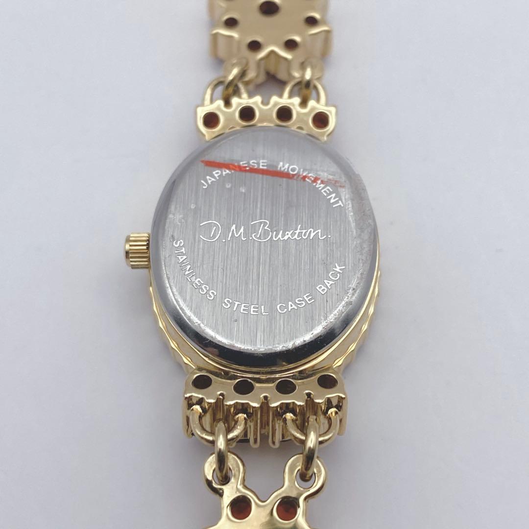 希少　D.M Buxton ホワイトシェル文字盤 ガーネット装飾 ブレスウォッチ