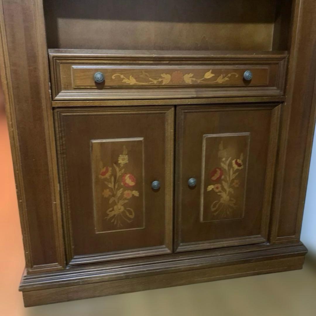 【昭和レトロ】ブックシェルフ 飾り棚 本棚 ダークブラウン