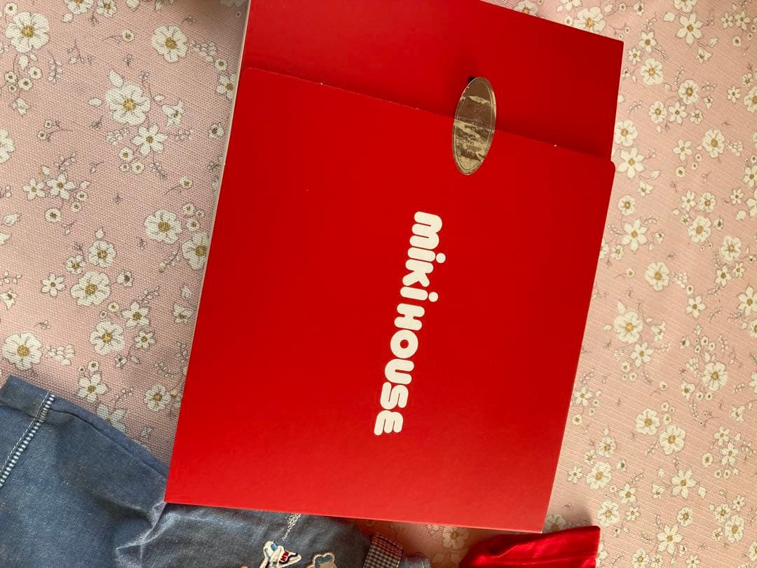 ミキハウス オーバーオール 80cm新品未使用　箱入り、袋付き