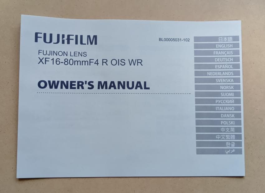 ＜予約済み＞フジフィルム　レンズ　XF16-80ｍｍF4 R OIS WR