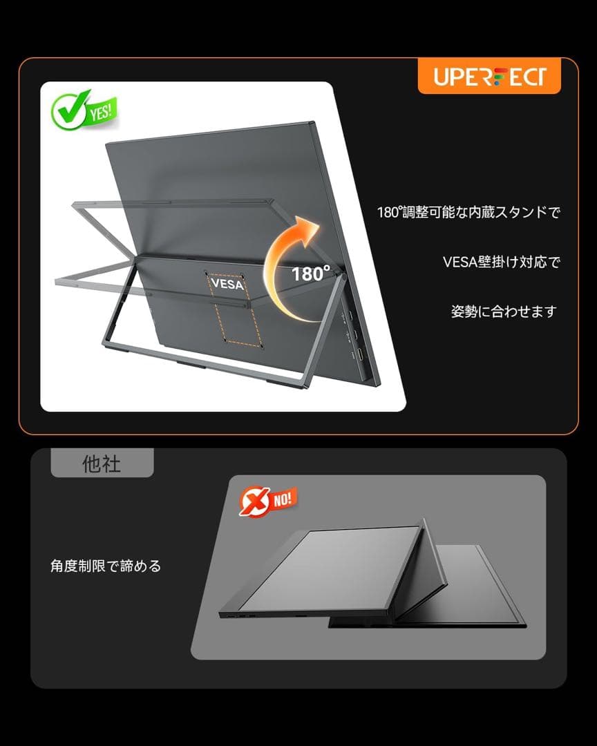 モバイルモニター 収納ケース付き 大画面 持ち運び ポータブルディスプレイ
