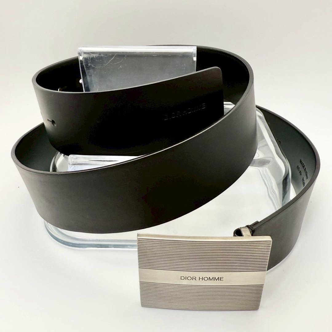 【美品】Dior Homme ブラックレザーベルト