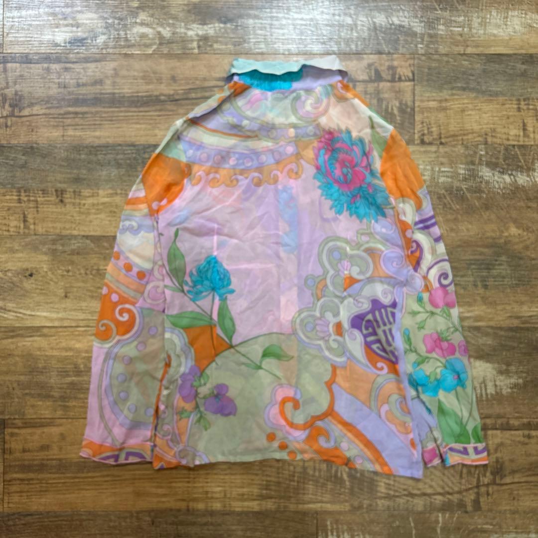 レオナール LEONARD シルク 総柄 マルチカラー シャツ