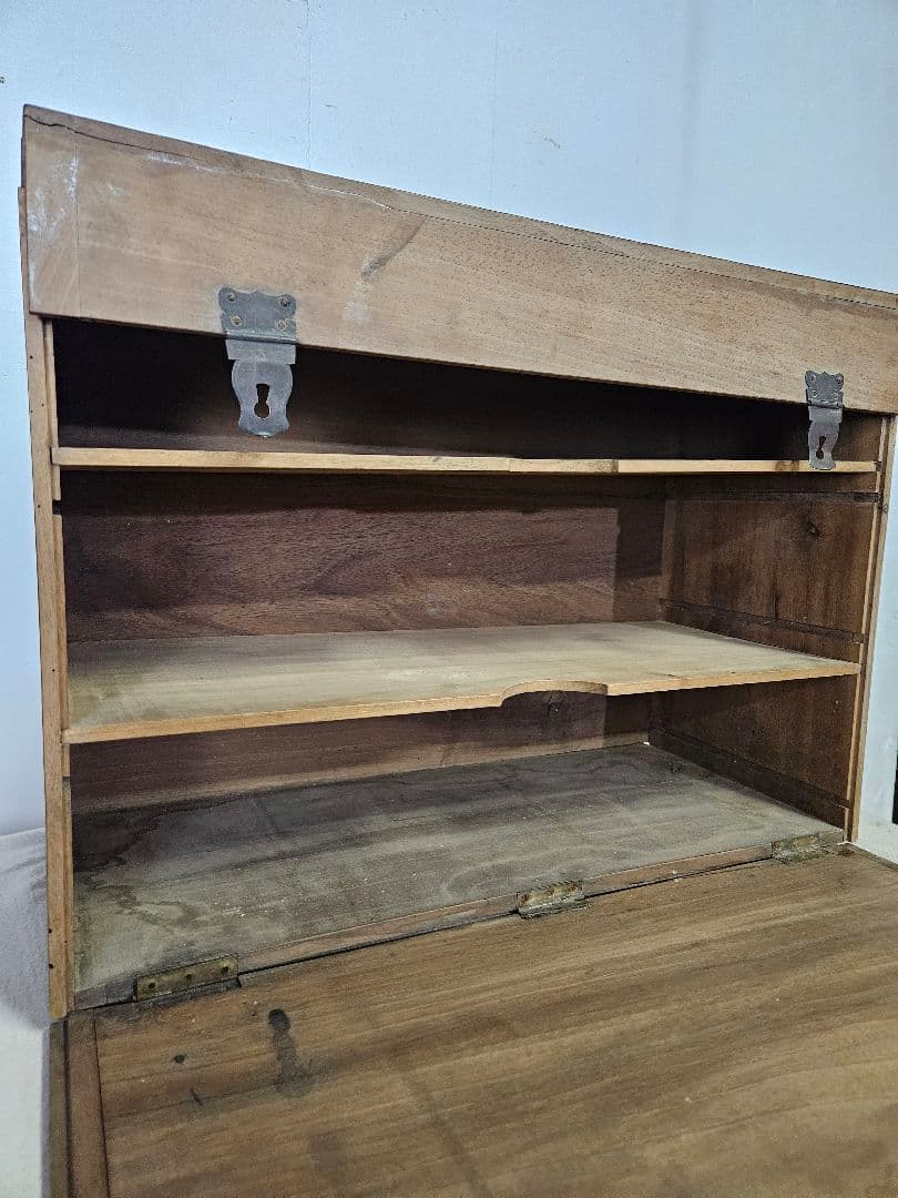 フランスアンティーク 陳列棚 古い木箱 棚板付き 木製 無垢材 飾り棚 小型