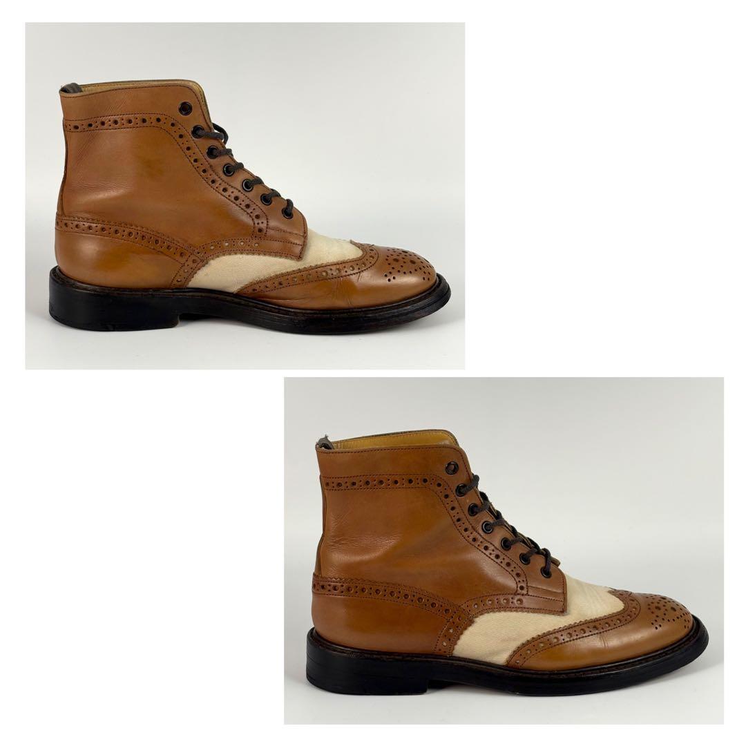 トリッカーズ 2508 カントリーブーツ ウイングチップ 革靴 ブラウン UK8