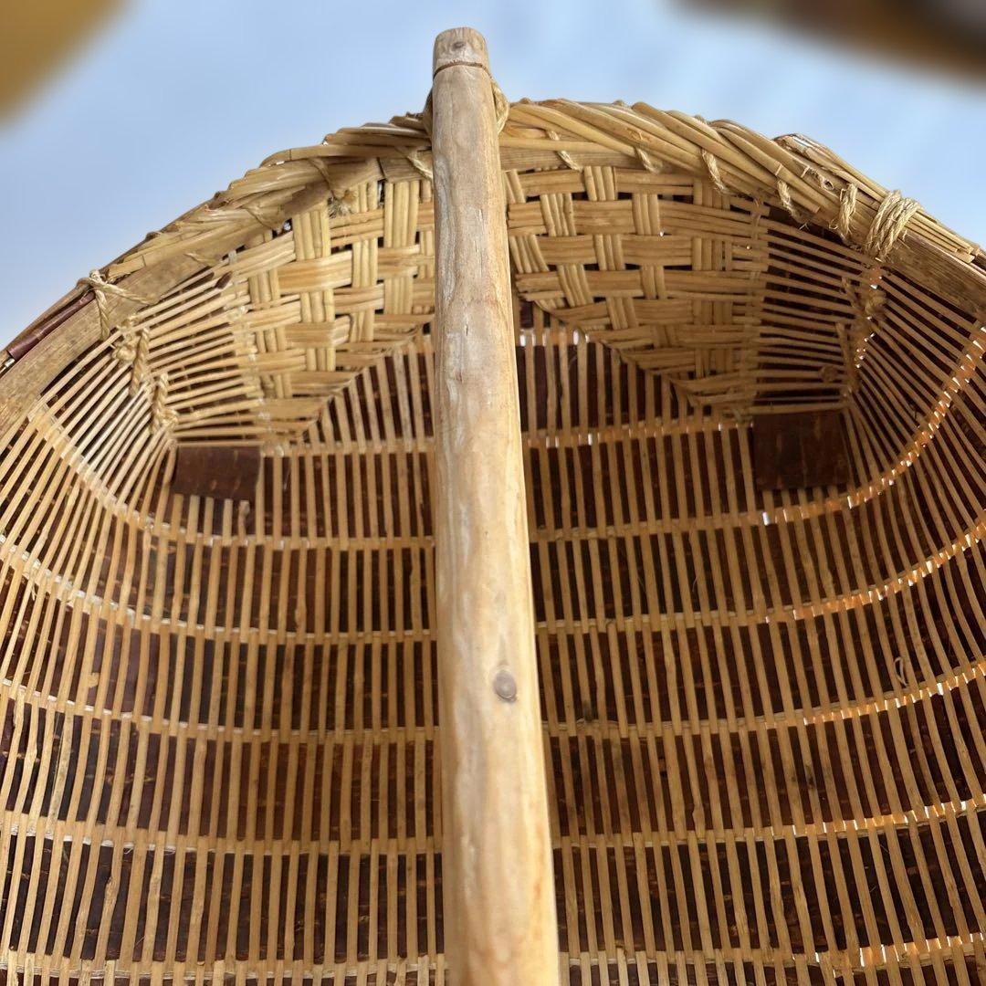 竹製籠　竹製円形 直径約40cm