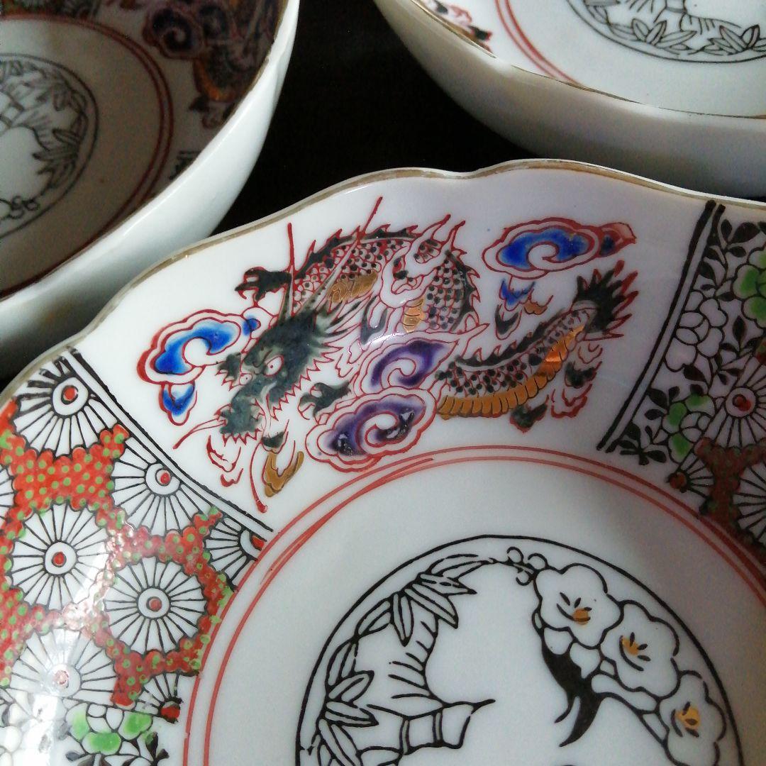 伊万里　龍紋錦膾皿　19客　15.5cm　明治～大正期