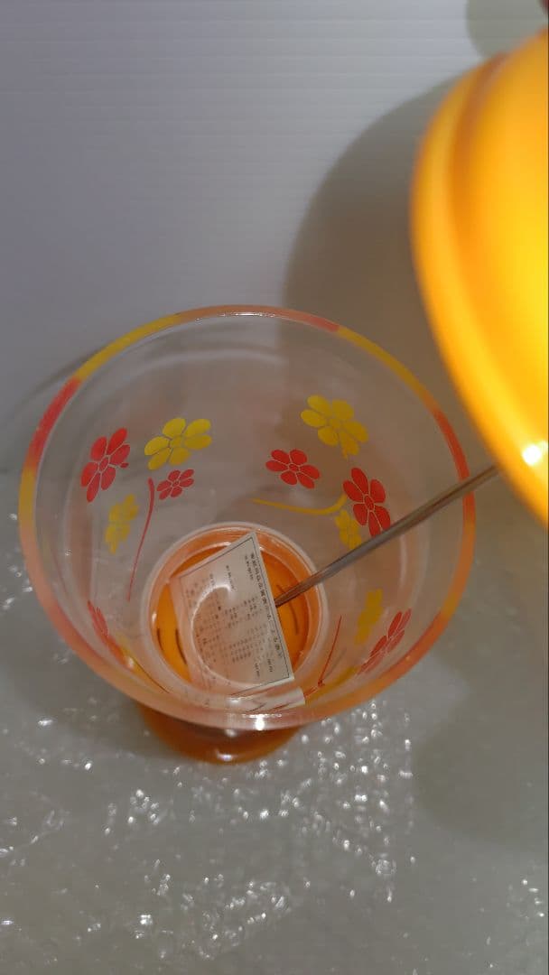 【未使用】トーワ　箸立　 東和化成株式会社　花柄　オレンジ　昭和レトロ