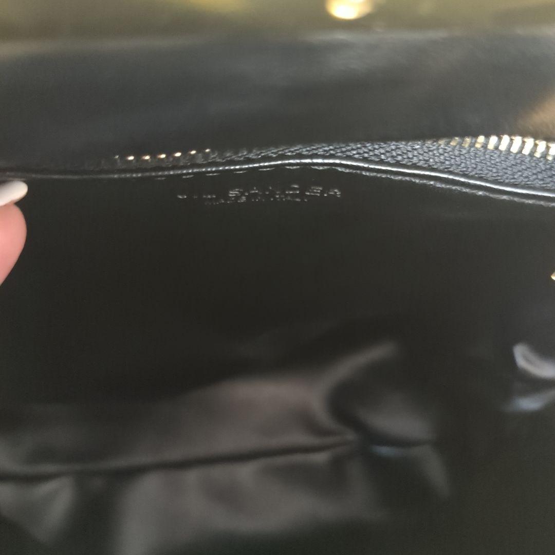 ハンドバッグ　がま口　バンブーハンドル