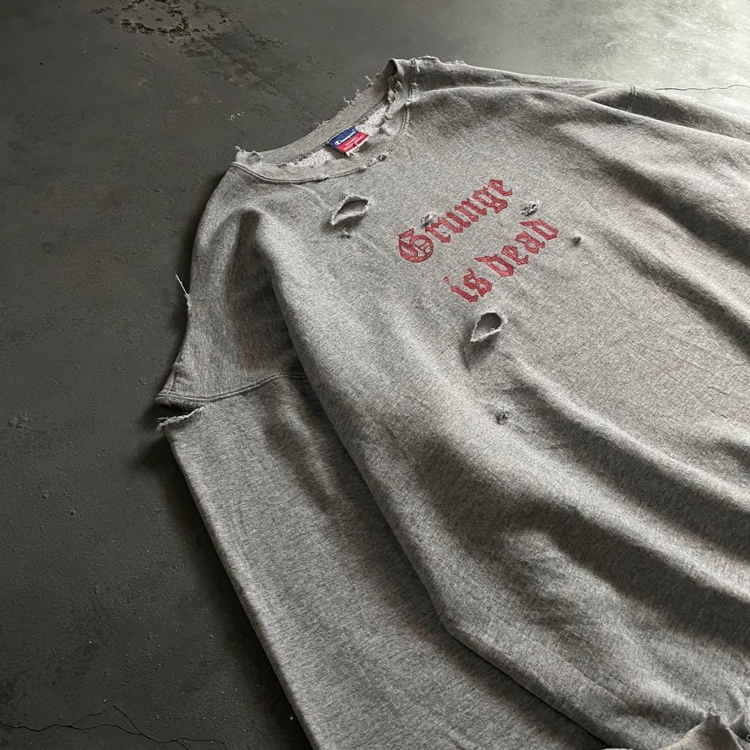 grunge is dead“ペイント“杢”XXL“boro sweat