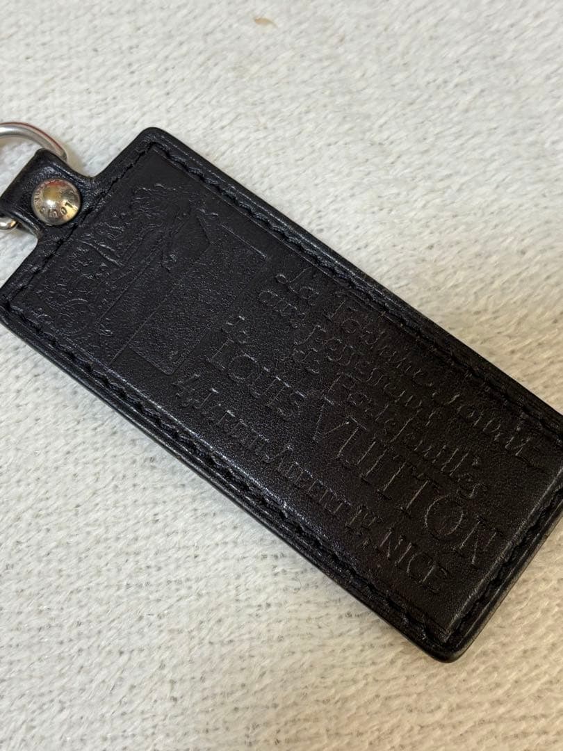 Louis Vuitton ブラックレザー　キーホルダー　キーリング