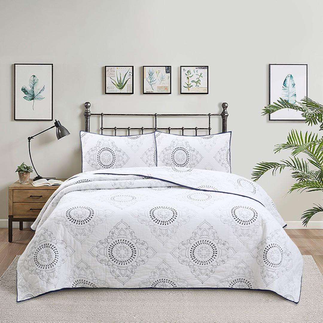 キルトベッドカバー3点セット綿マルチカバー キルティング 202