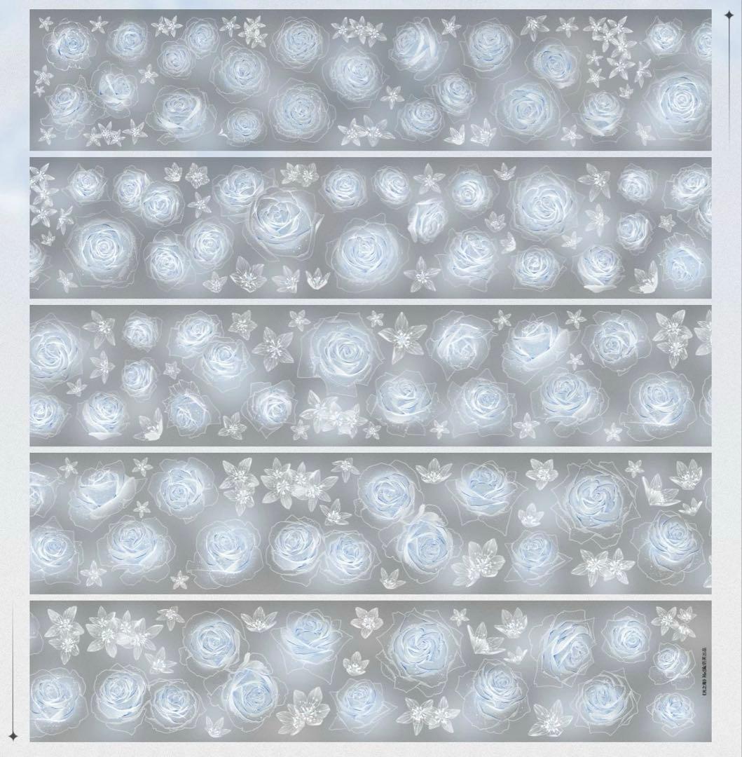 海外マスキングテープ巻売り 光之海 フラワー花 装飾マスキングテープ